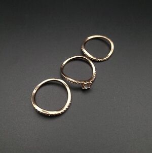 Rose Gold Ring Set - 3 Rings - Size 10